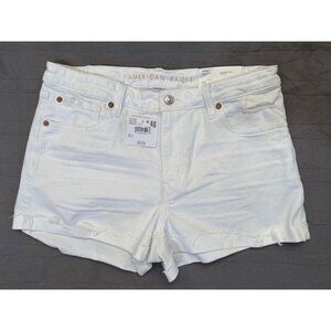 NWT American Eagle Outfitters White Distressed Denim Jean Perfect Shortie
